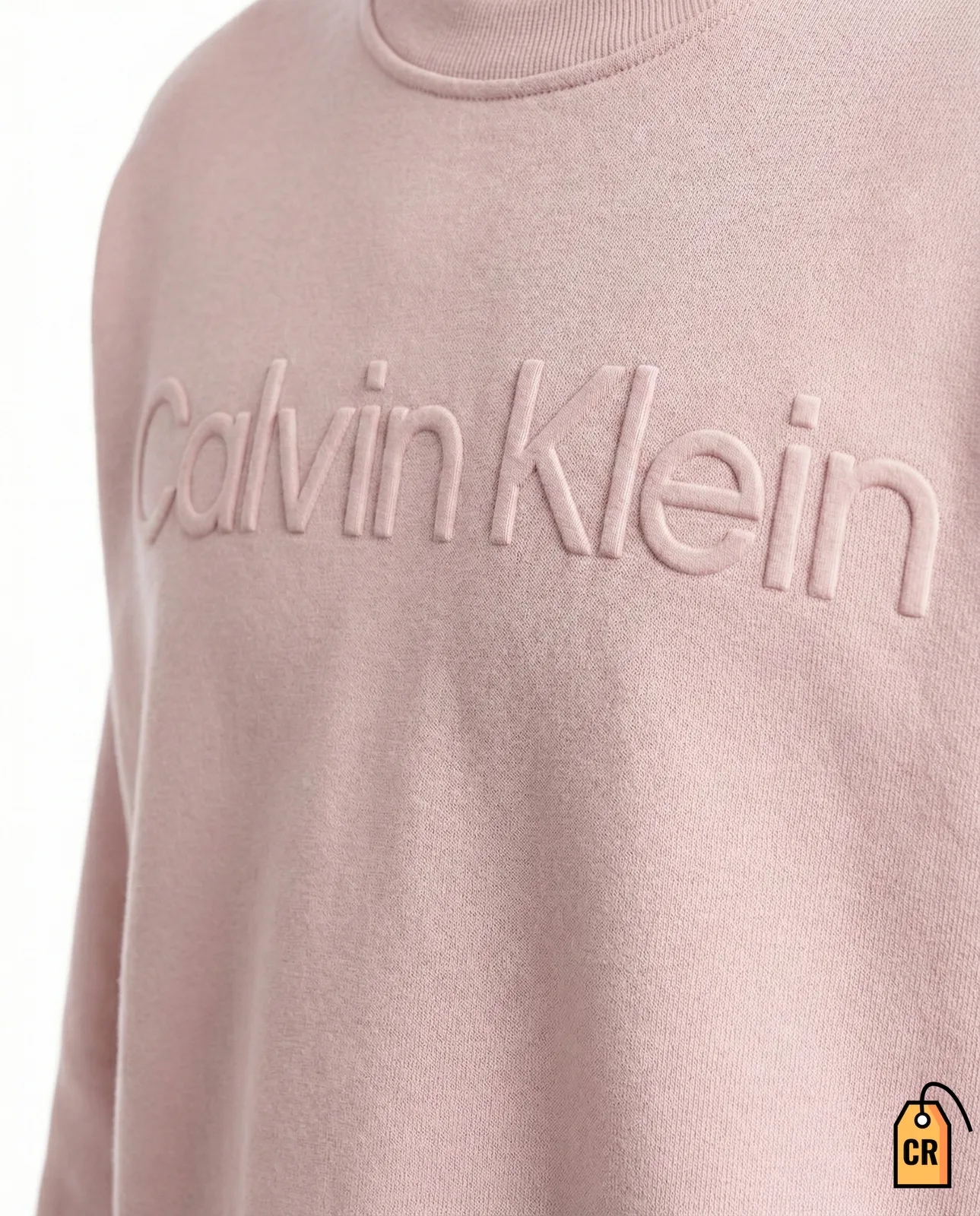 CALVIN KLEIN - Swaetshirt pink logo relieve — imagen 1