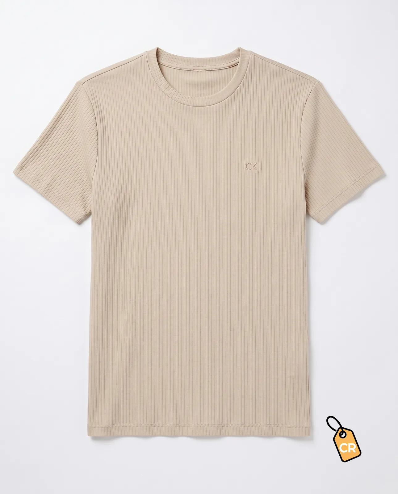 CALVIN KLEIN - Short Sleeve Stretch Ribbed Tee — imagen 1